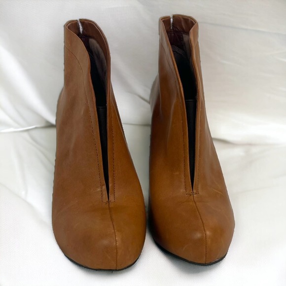 Jessica Simpson Womens Brown Leather Booties High Back Size 9 - Picture 2 of 13